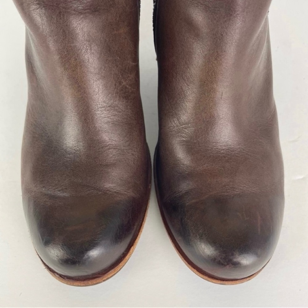 Kork-Ease Isa Brown Leather Buckle Zipper Moto Ankle Boots Booties - Picture 3 of 11